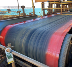 Conveyor belt repair by BSC with Nukote CBR polyurea